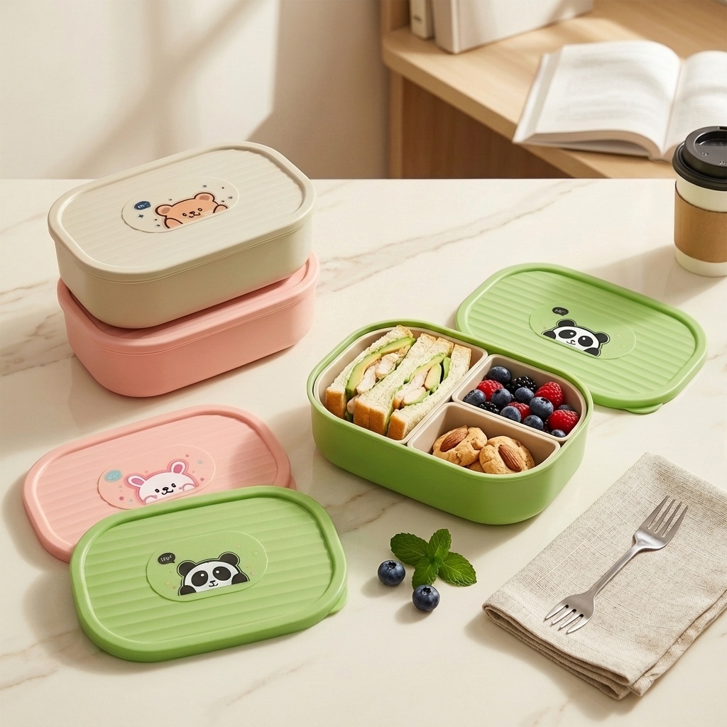 Food Storage Oven Safe - Cute Plastic Divided Lunch Box For