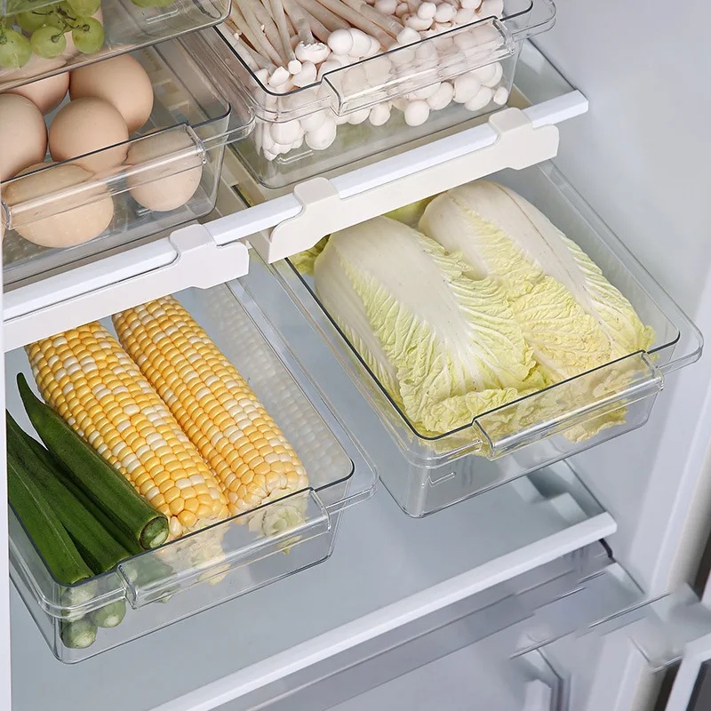 Hanging Pull Out Fridge Drawer - đánh giá và giá Food Storage With Dividers