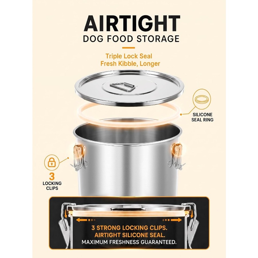 35LBS Airtight Stainless Steel - đánh giá và giá Food Storage Containers