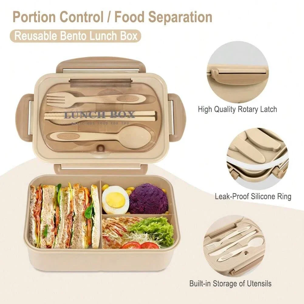 Adult Bento Box with 3 Compart - đánh giá và giá Food Storage Oven Safe