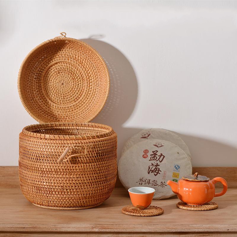 Handwoven Rattan Tea Storage B - đánh giá và giá Food Storage With Dividers