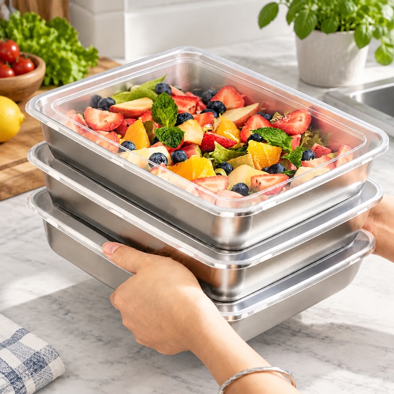 3-Piece Stainless Steel Food S - đánh giá và giá Food Storage Meals