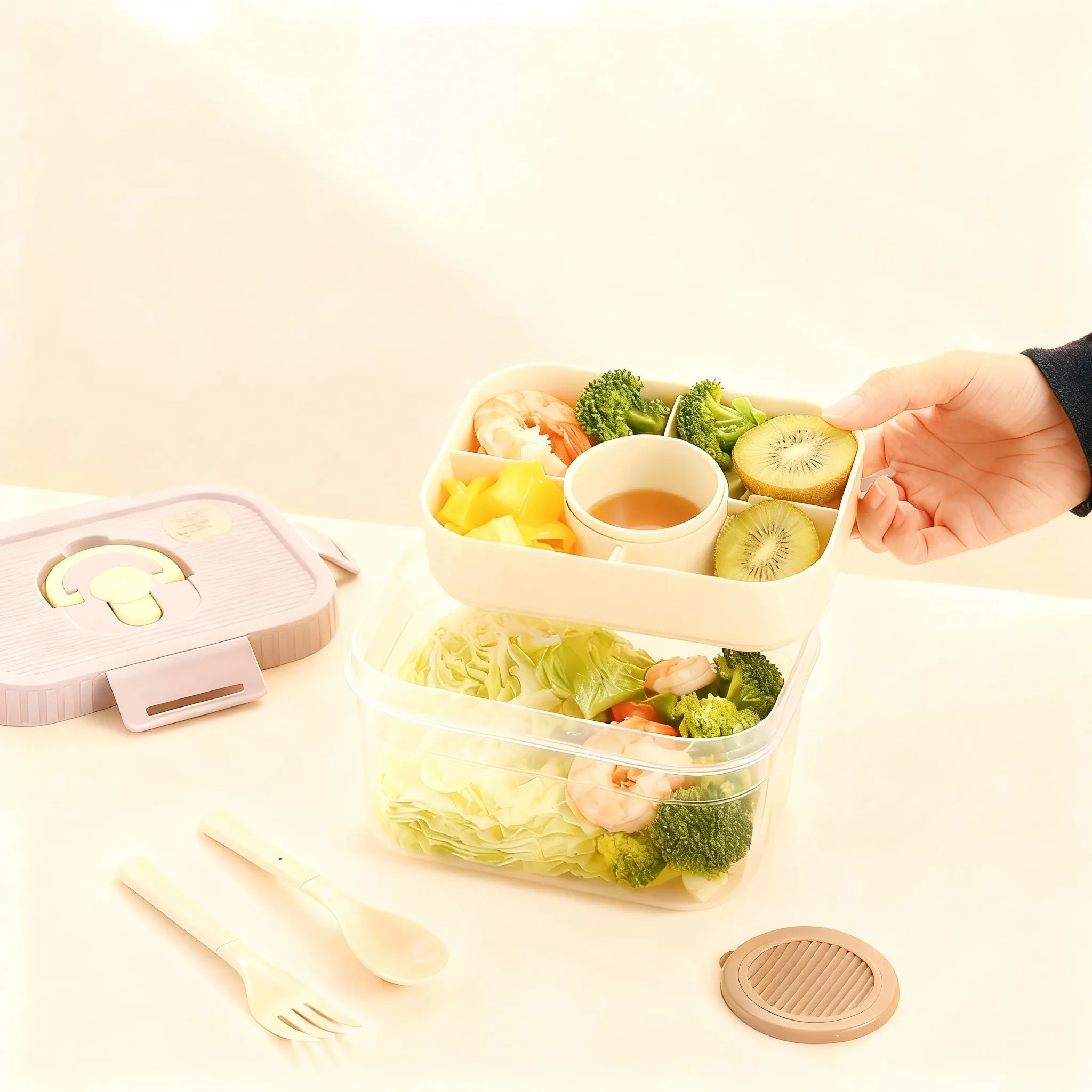 Portable Plastic Double-layer  - đánh giá và giá Food Storage Oven Safe