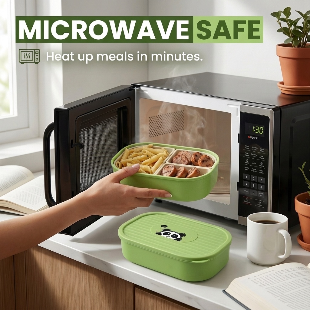 Cute Plastic Divided Lunch Box - đánh giá và giá Food Storage Oven Safe