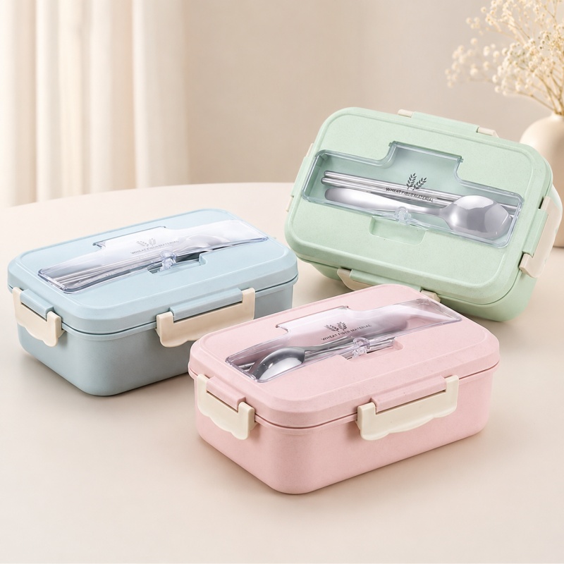 Wheat Straw Lunch Box Microwav - đánh giá và giá Food Storage Oven Safe